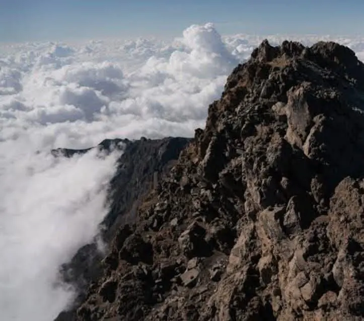 The peak that sits above the clouds -Mt Meru